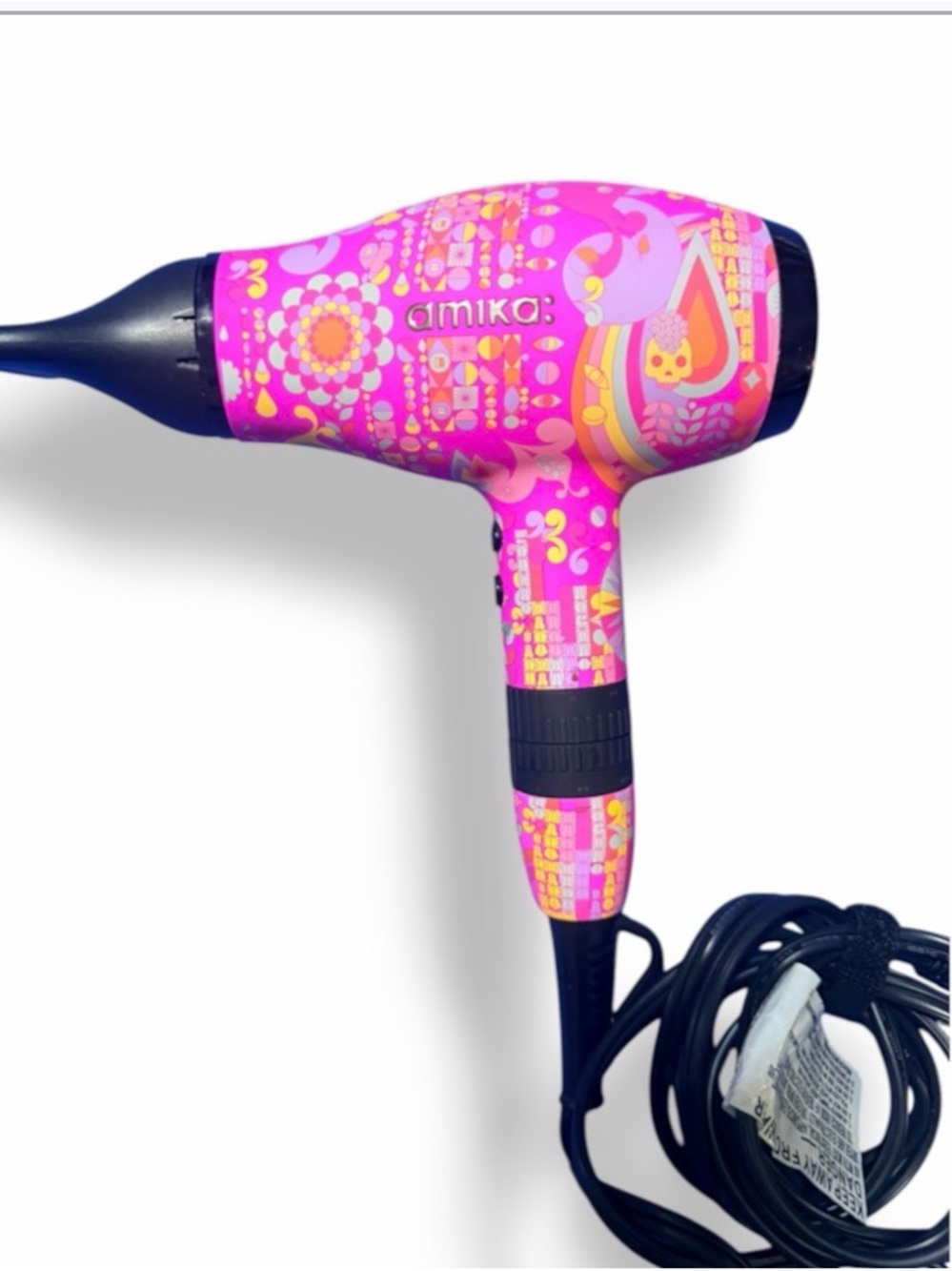 amika Pink Floral-Patterned Travel Hair Dryer